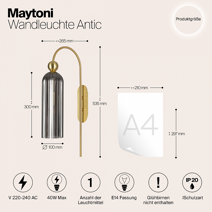 Бра Maytoni MOD302WL-01GR